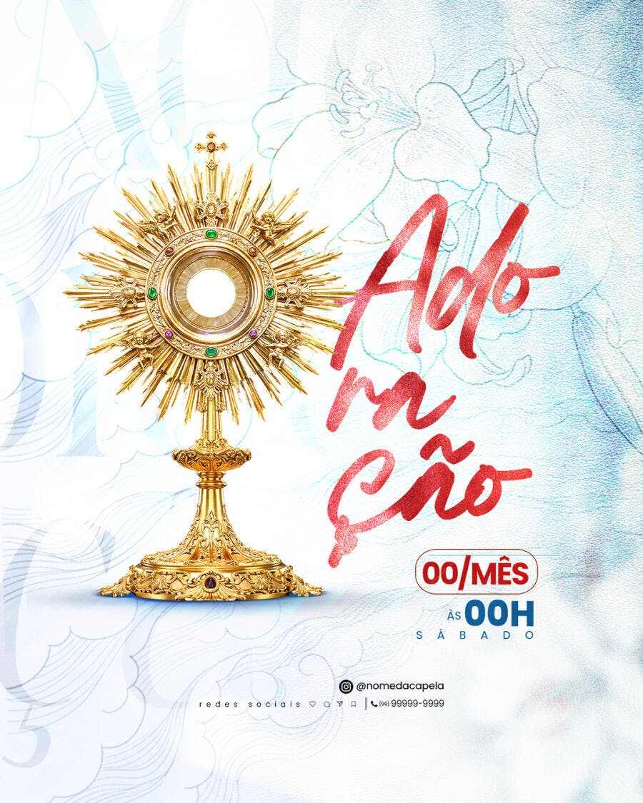 Flyer Adoração Eucarística PSD Editável