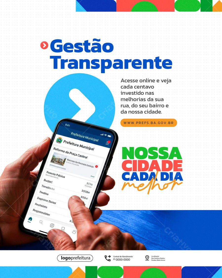 Flyer Digital Gestão Transparente para Prefeituras PSD Editável