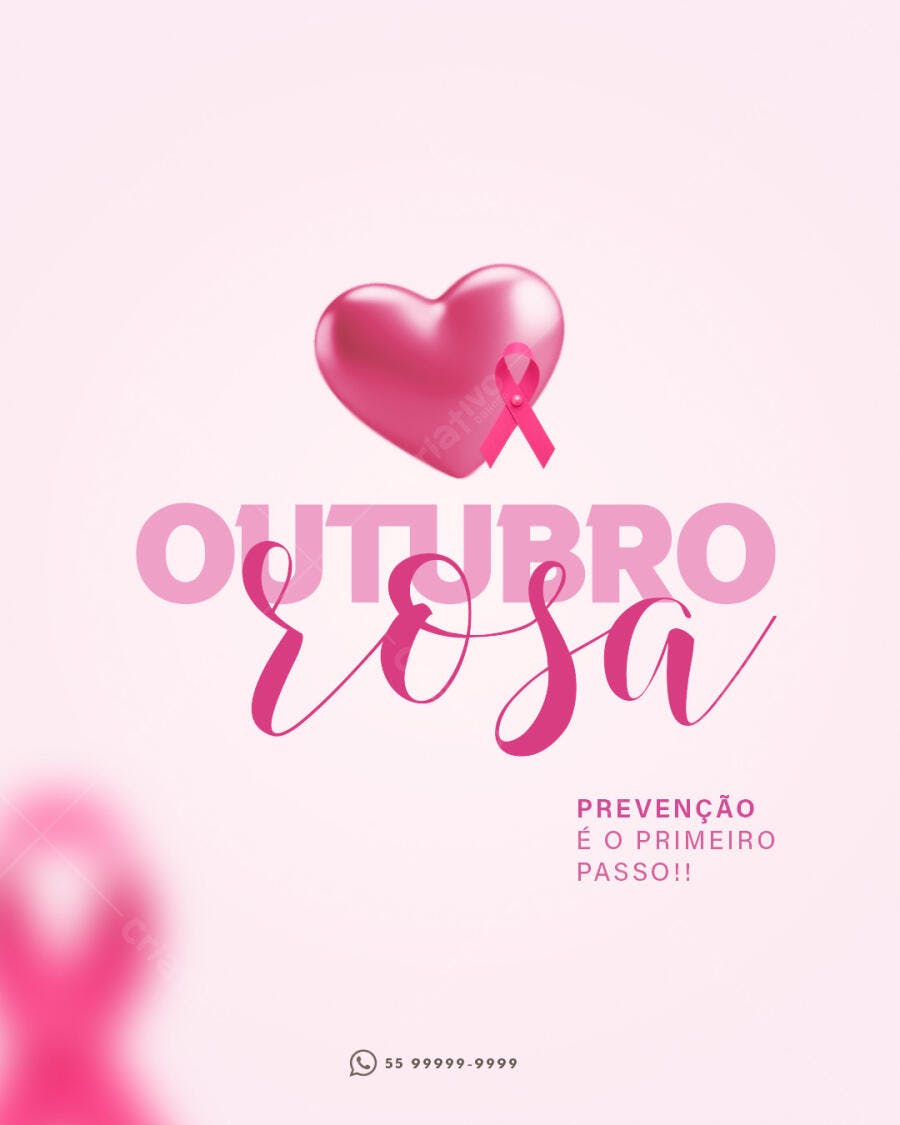 Flyer Outubro Rosa Prevenção PSD Editável
