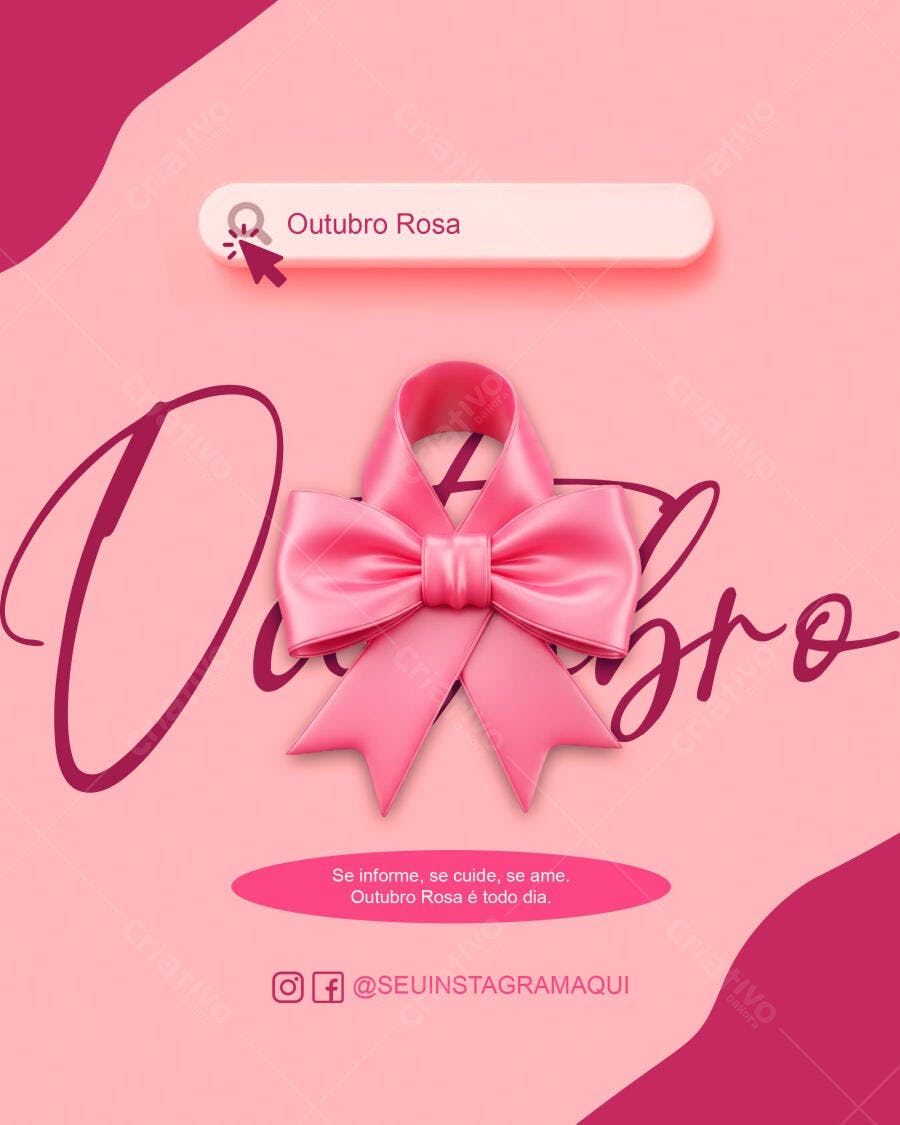 Flyer para Campanha Outubro Rosa PSD Editável