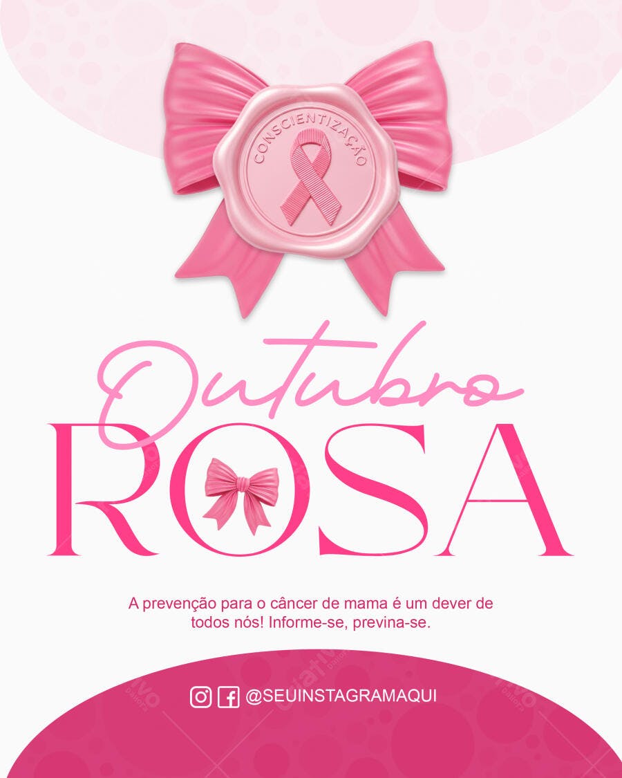 Flyer Outubro Rosa Conscientização PSD Editável
