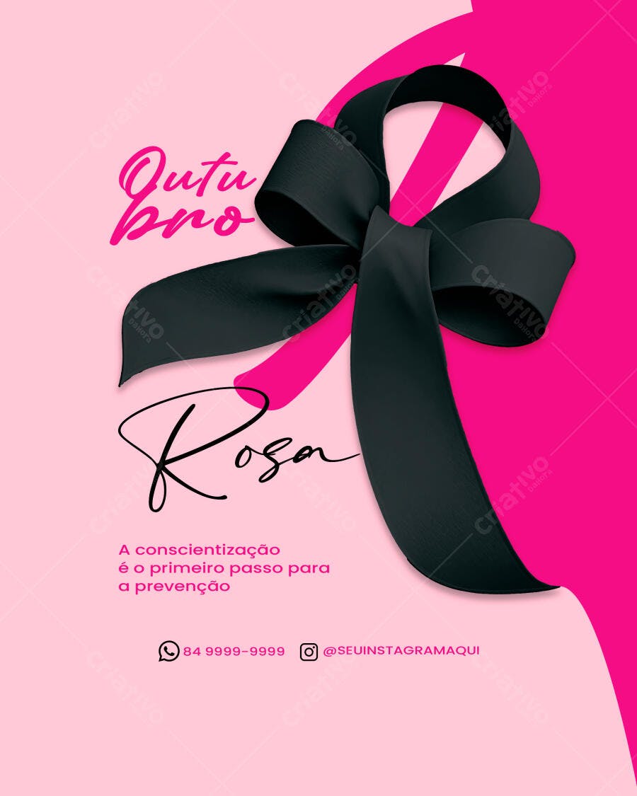 Flyer para Campanha Outubro Rosa PSD Editável
