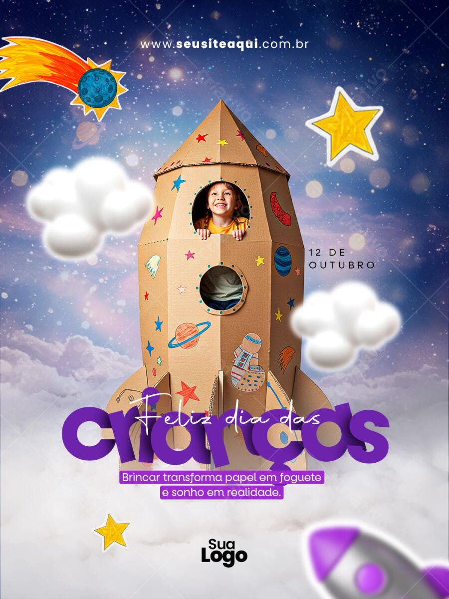 Flyer Dia das Crianças PSD Editável