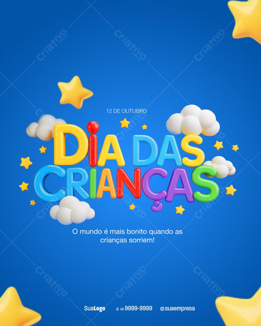 Flyer Dia das Crianças 12 de Outubro PSD Editável