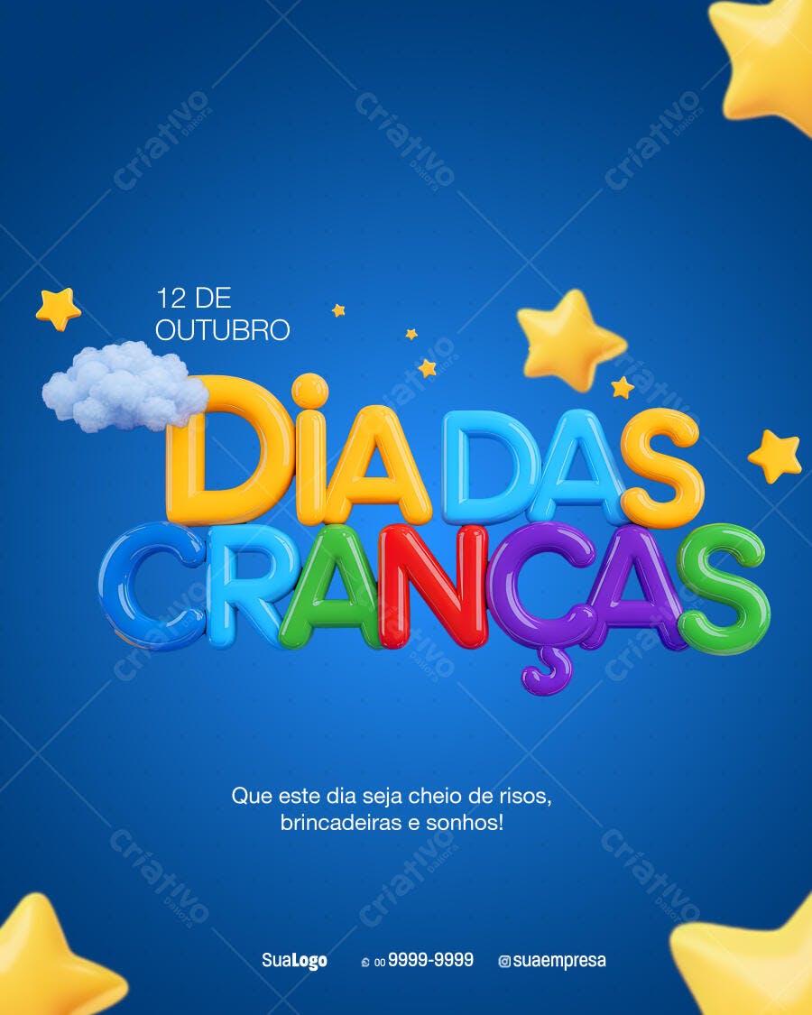 Flyer Dia das Crianças 12 de Outubro PSD Editável