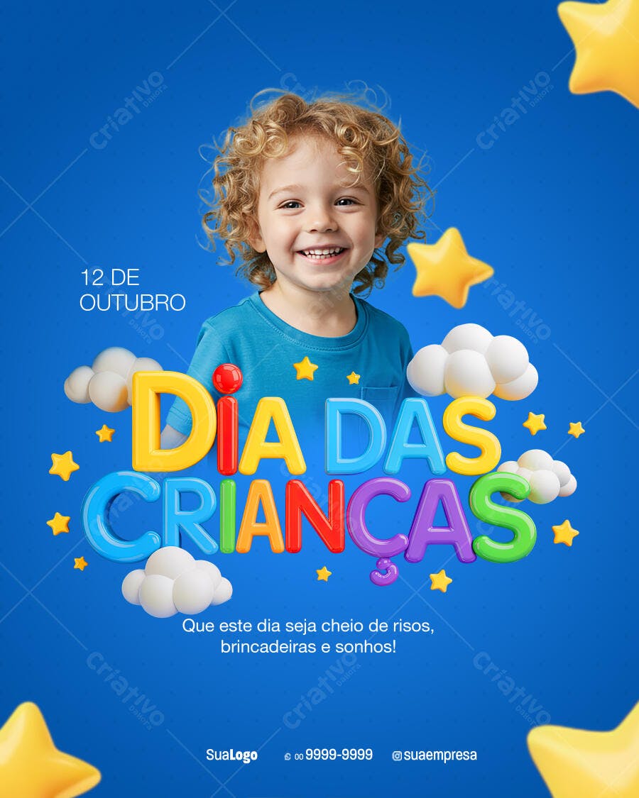 Flyer Dia das Crianças 12 de Outubro PSD Editável