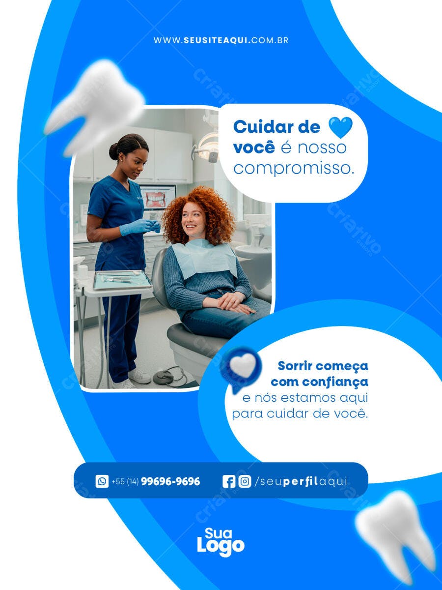 Flyer para Clínica Odontológica Cuidado Dental PSD Editável