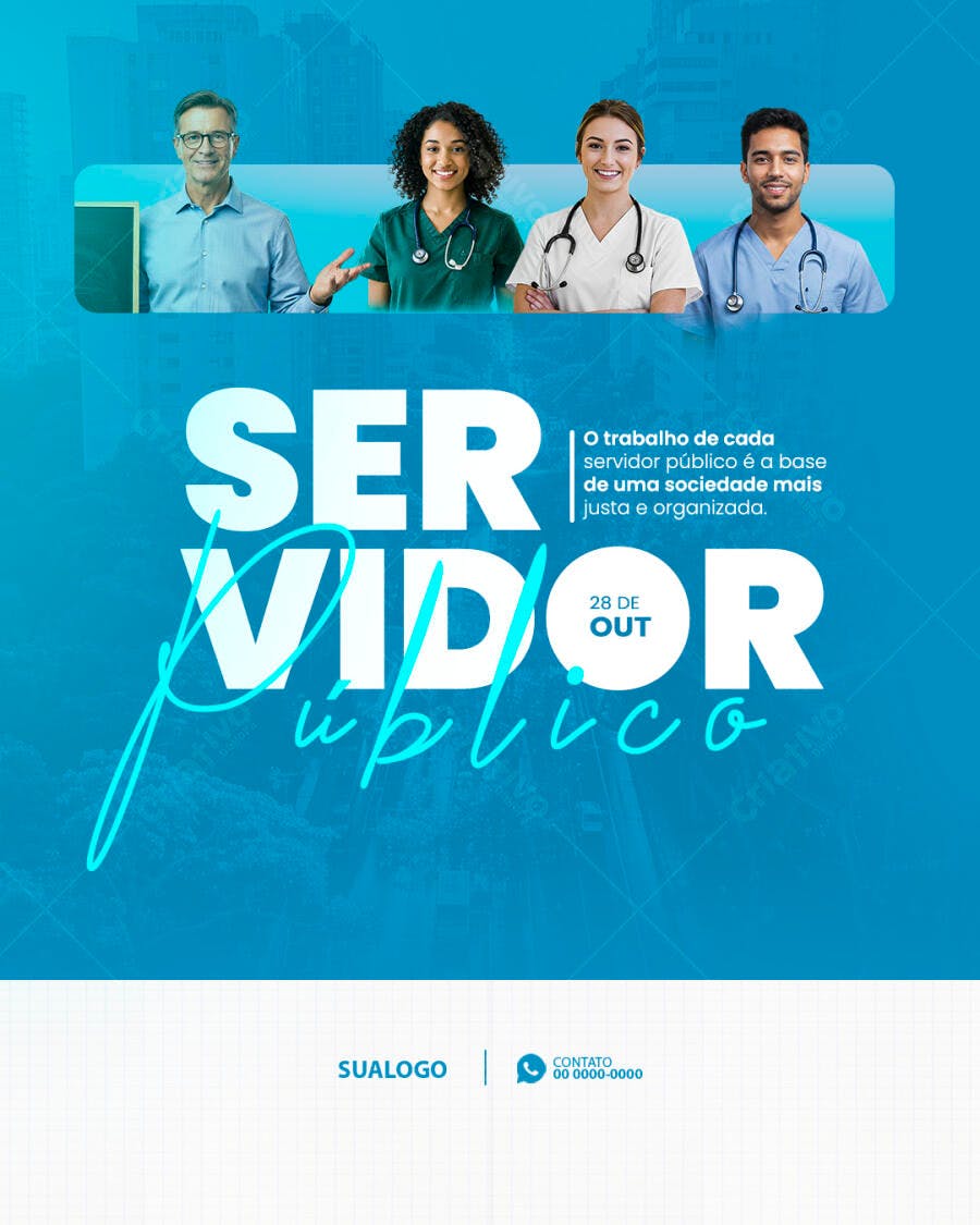 Post para Dia do Servidor Público PSD Editável