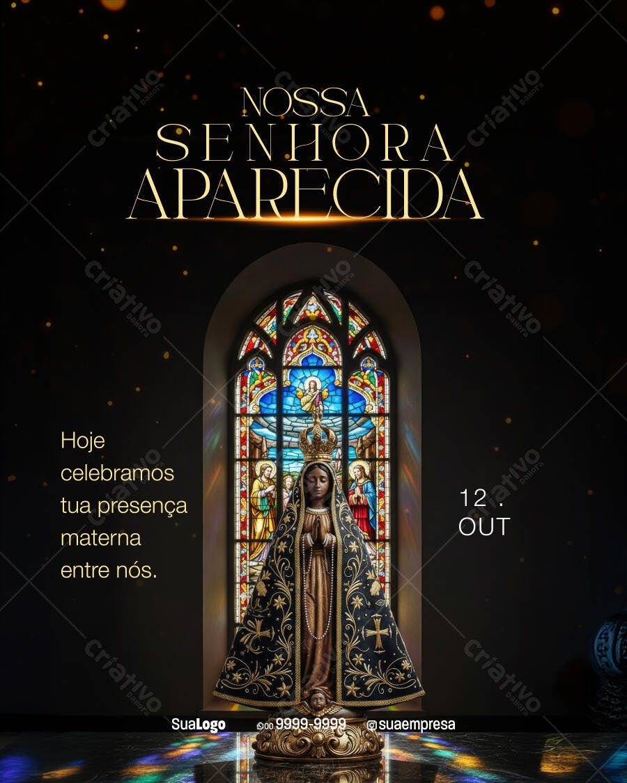 Flyer para Nossa Senhora Aparecida PSD Editável