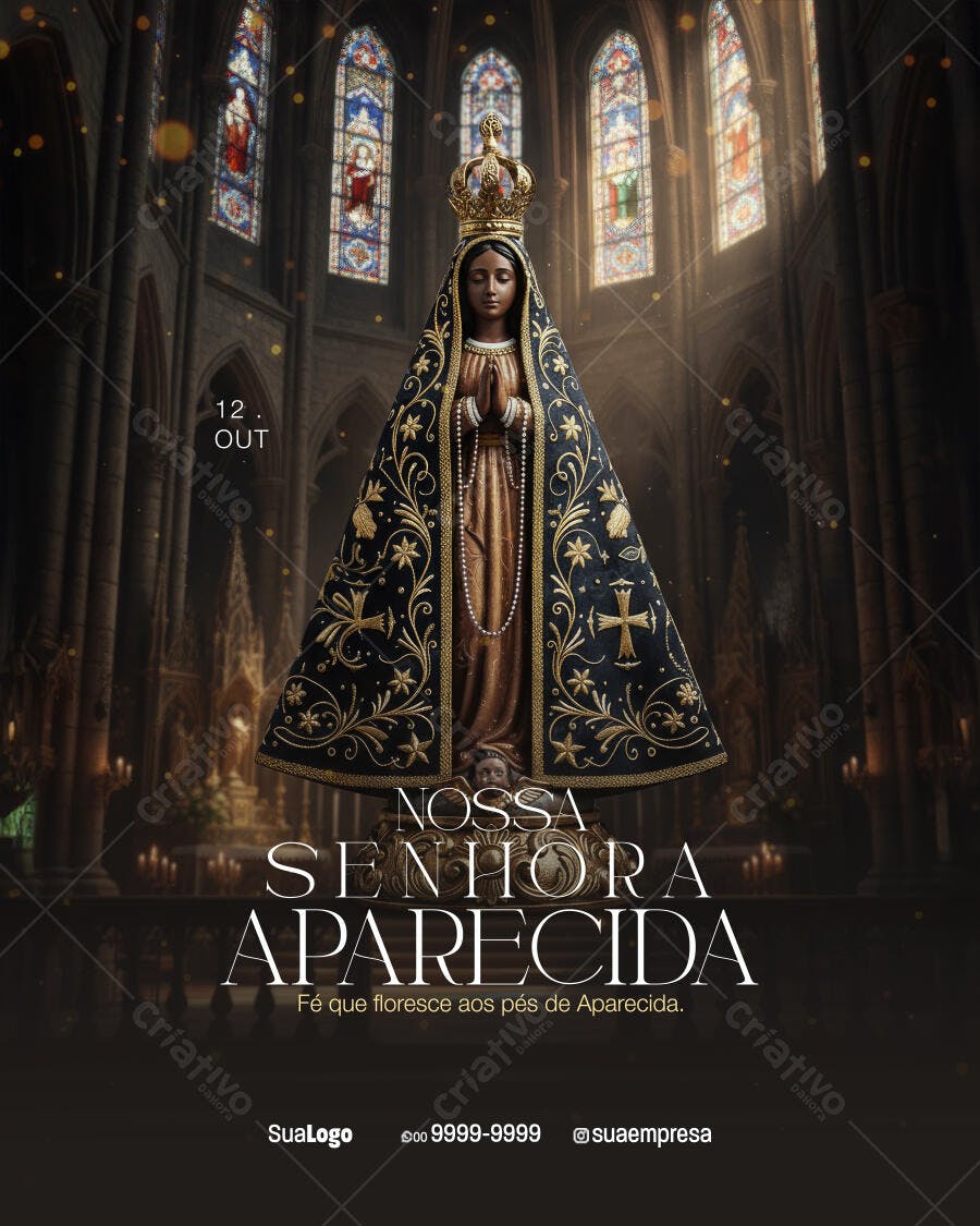 Flyer para Celebração Nossa Senhora Aparecida PSD Editável