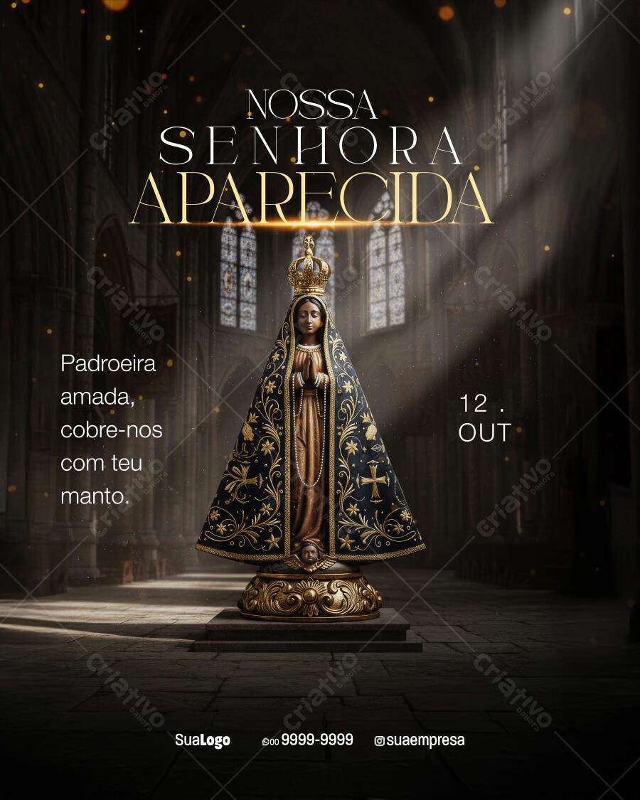 Flyer Dia de Nossa Senhora Aparecida PSD Editável