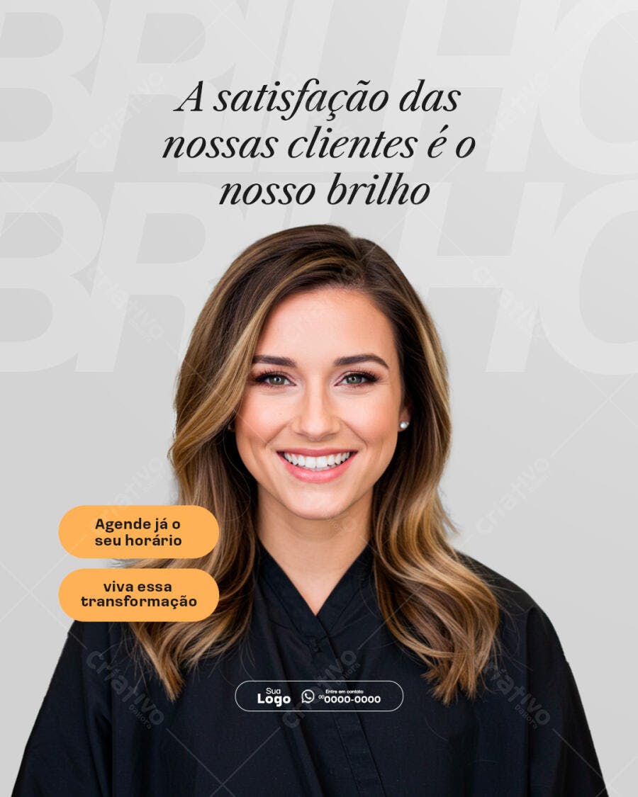 Flyer Digital Salão Estética Feminina Transformação PSD Editável