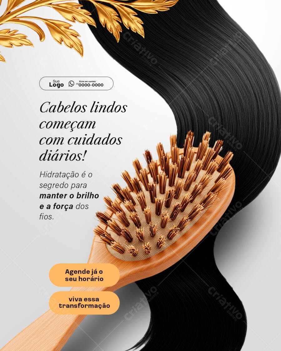 Flyer para Salão de Beleza Hidratação Capilar Psd Editável