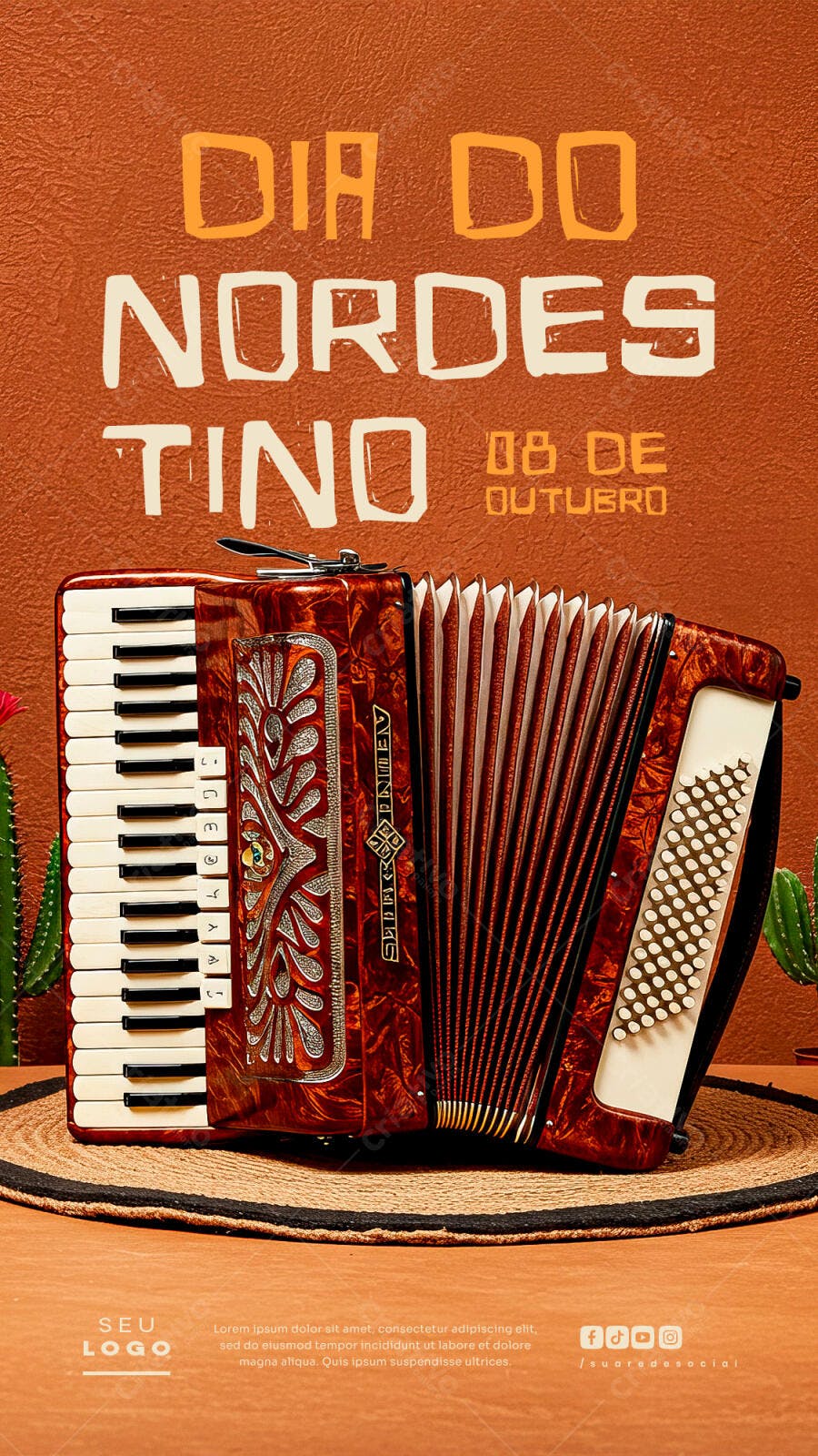 Flyer para Dia do Nordestino PSD Editável