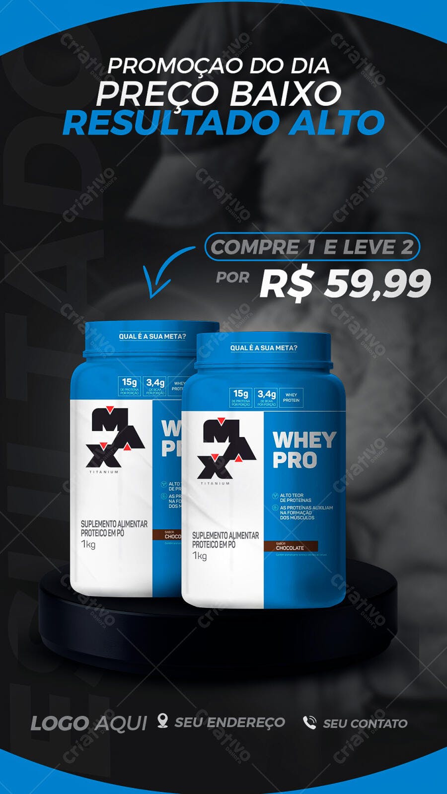 Flyer para Promoção de Whey Protein PSD Editável