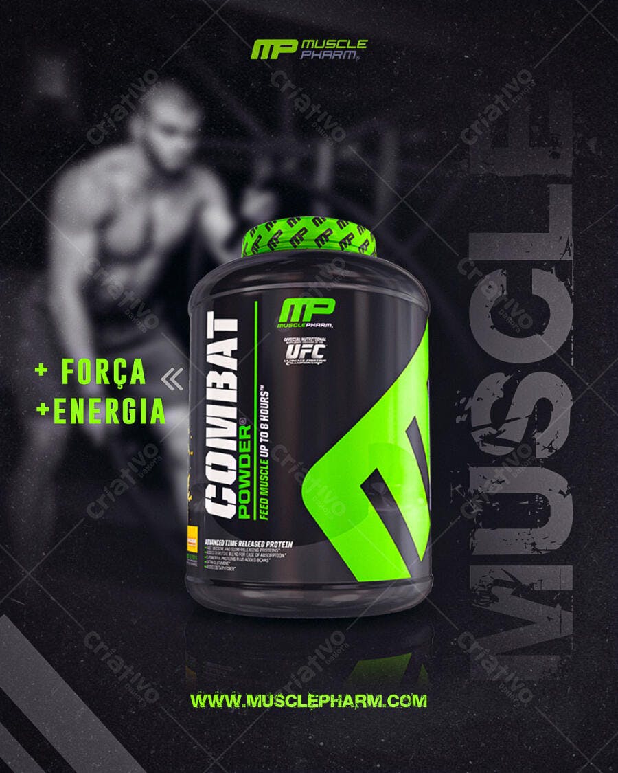 Flyer para Divulgação de Suplemento Muscle Pharm PSD Editável