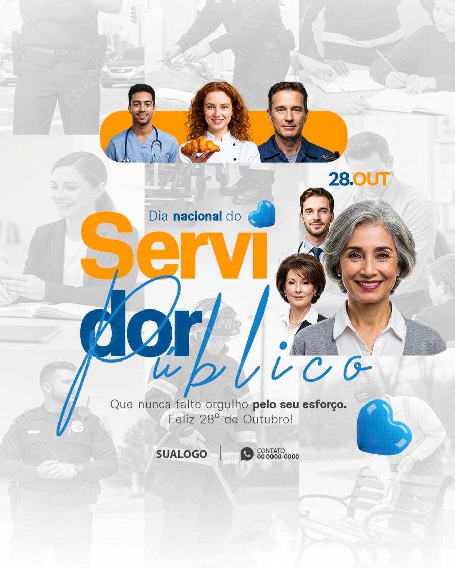 Flyer Dia Nacional do Servidor Público Psd Editável