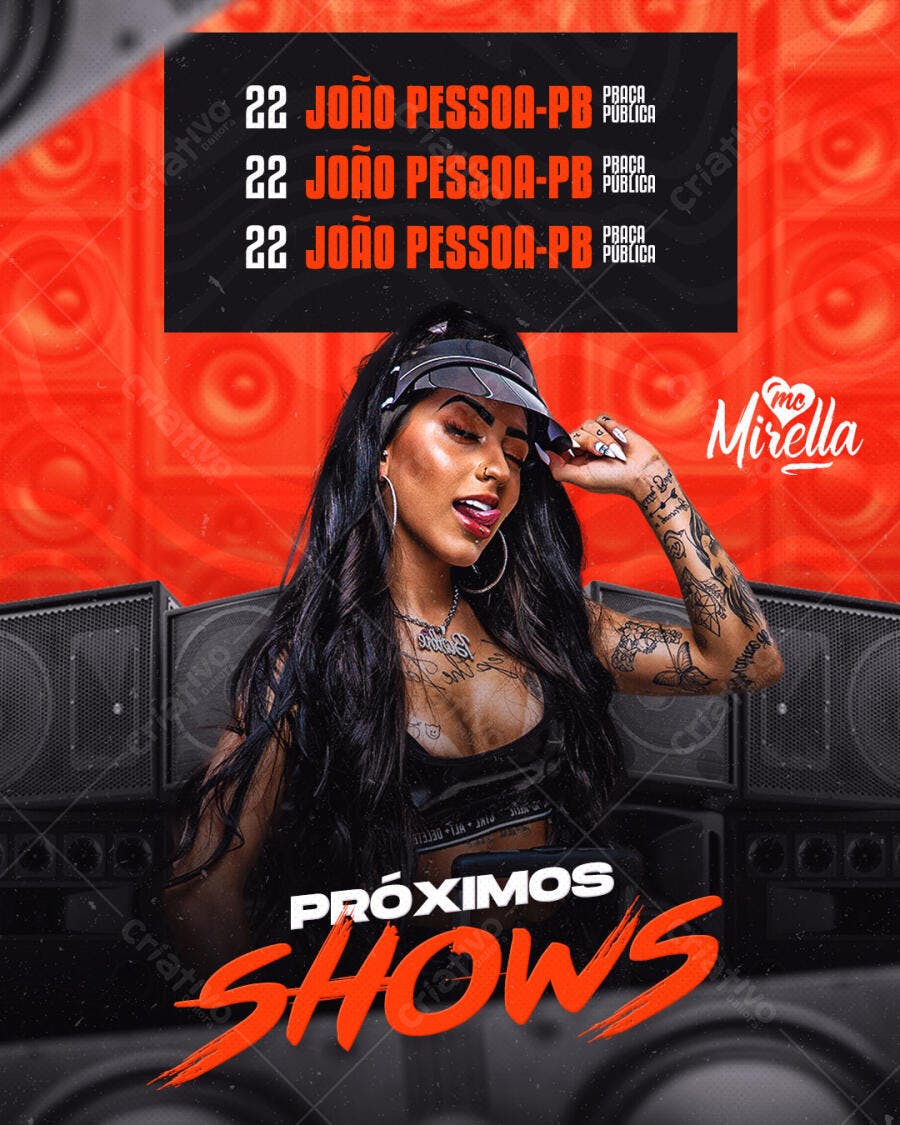 Flyer Próximos Shows Mc Mirella PSD Editável