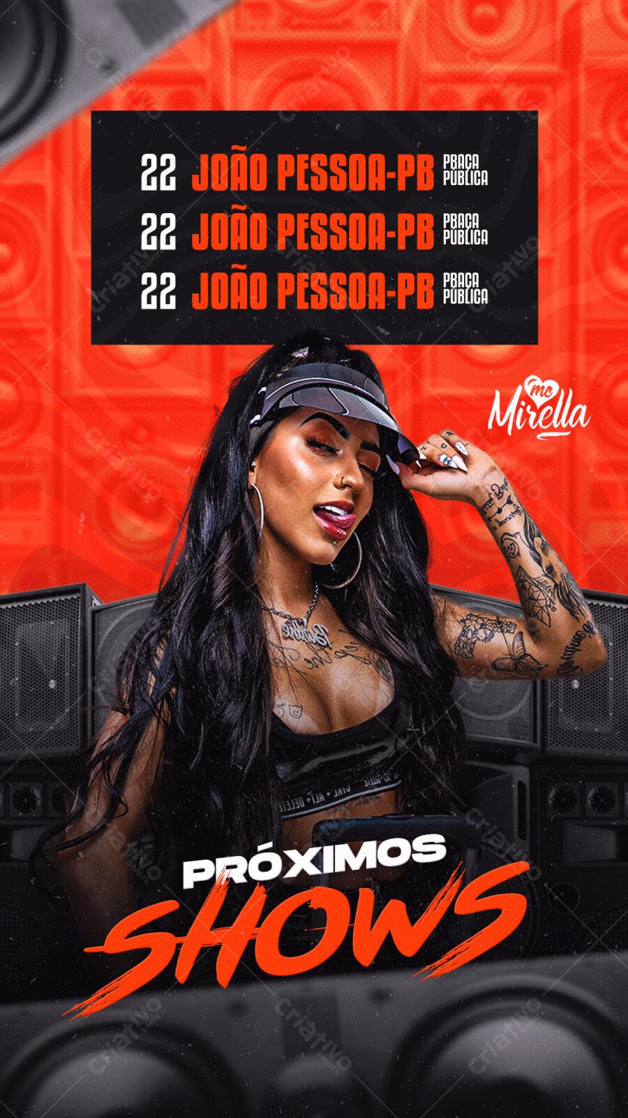 Flyer de Show Me Mirella Próximos Shows PSD Editável