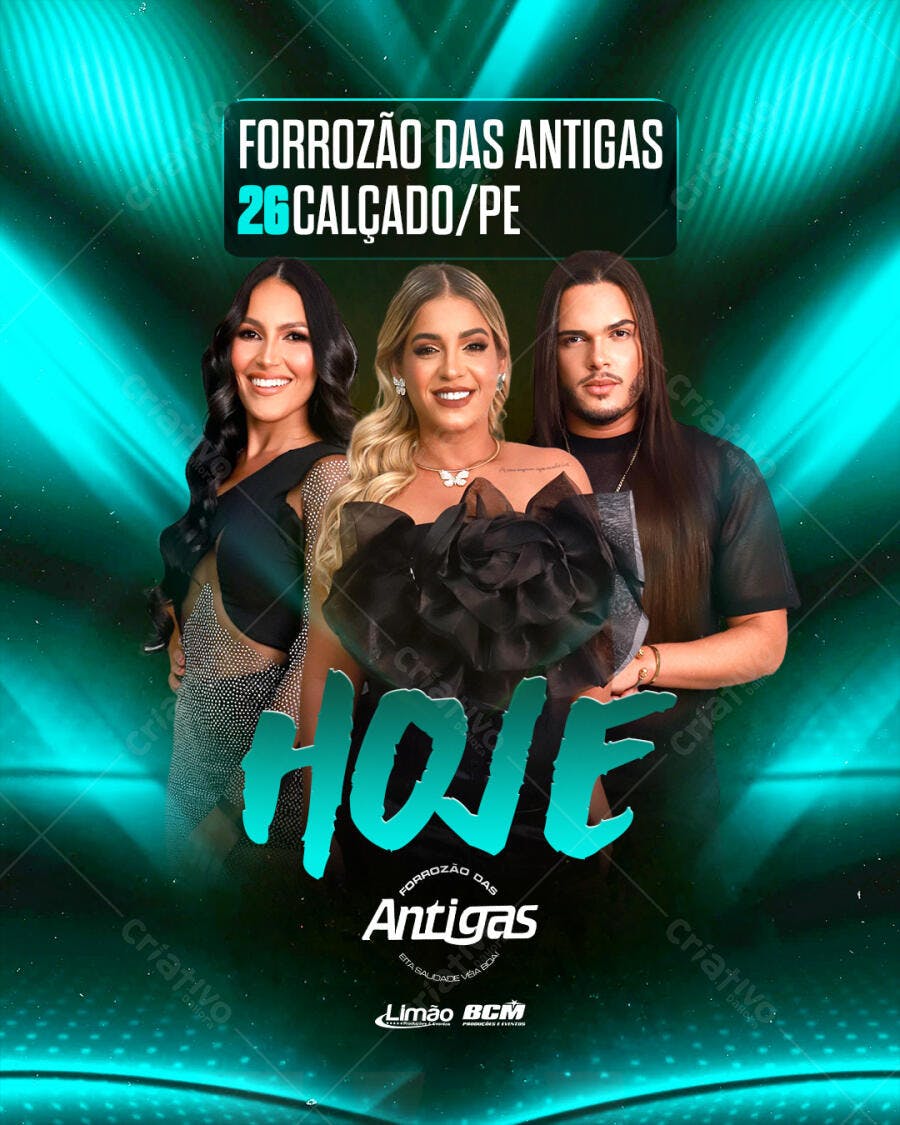 Flyer Forrozão Das Antigas HOJE Calçado PE PSD Editável