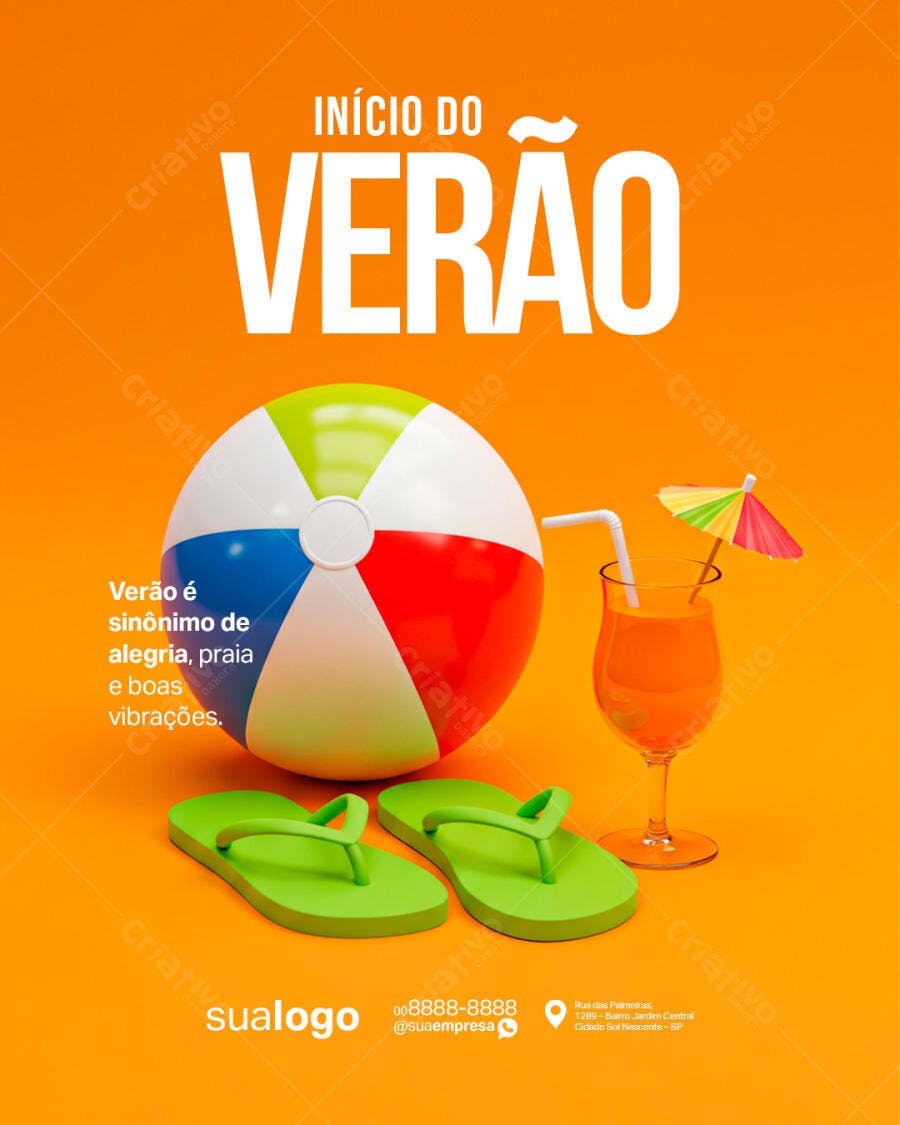 Flyer Início do Verão PSD Editável