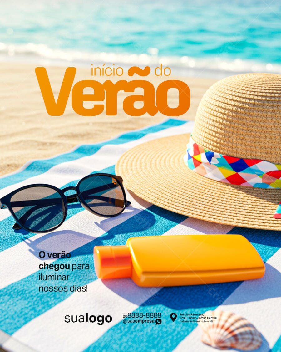 Flyer para Início do Verão PSD Editável