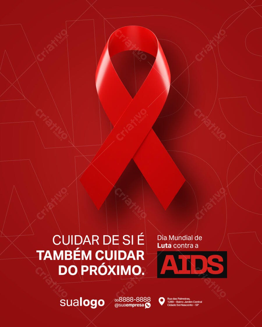 Flyer Dia Mundial de Luta contra a AIDS PSD Editável