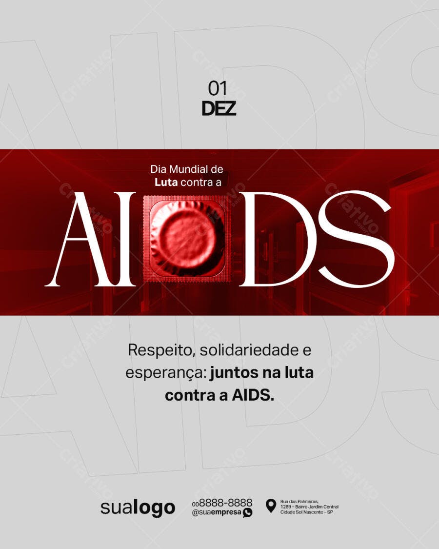 Flyer Dia Mundial da Luta contra a AIDS PSD Editável