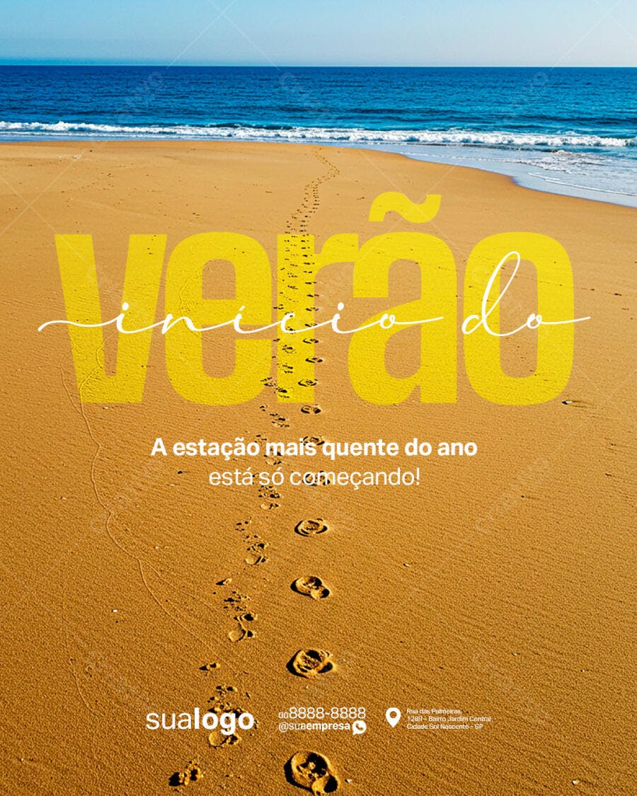Flyer Início do Verão Praia Litoral PSD Editável