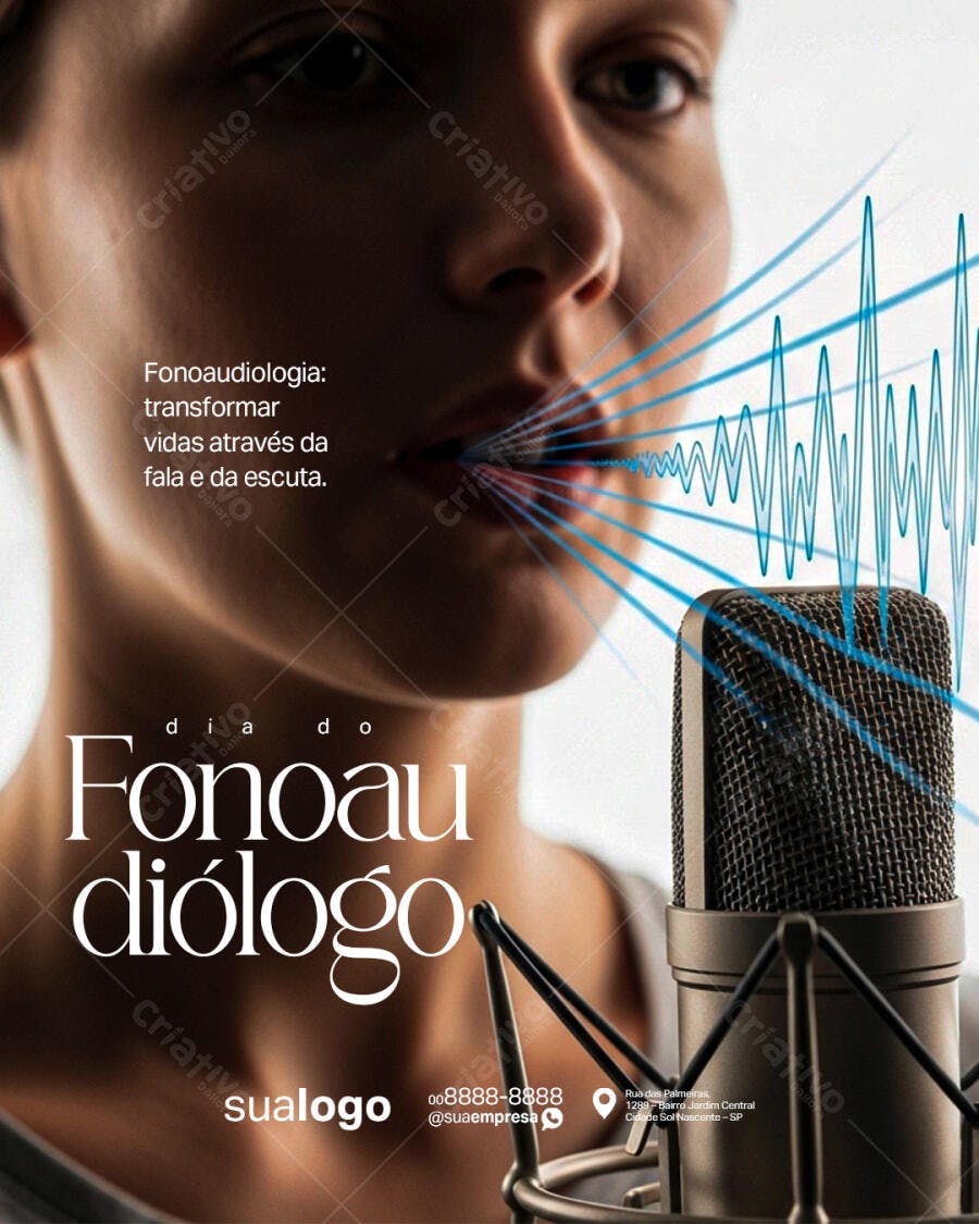 Flyer Profissional Dia do Fonoaudiólogo PSD Editável