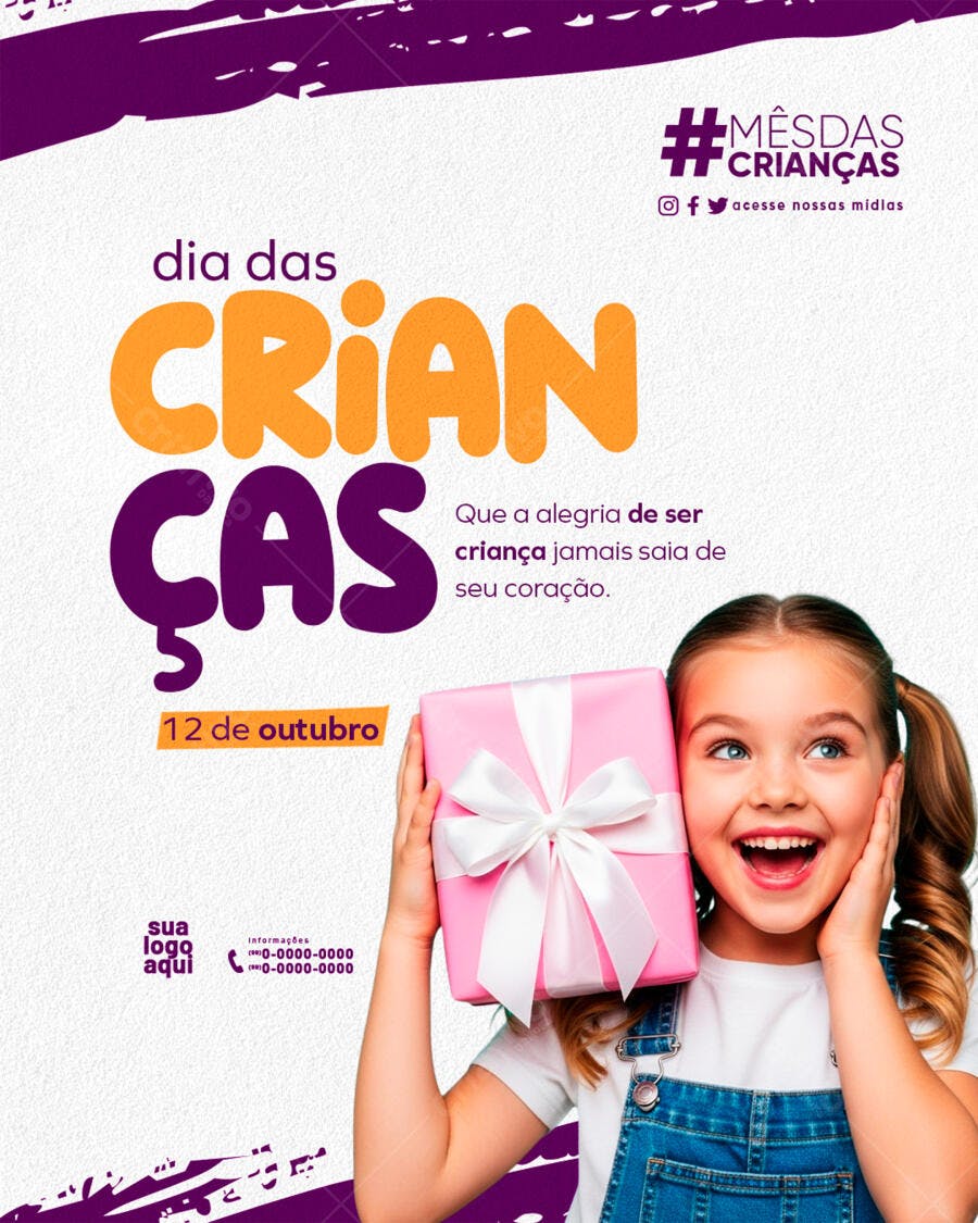 Flyer para Dia das Crianças 12 de Outubro PSD Editável