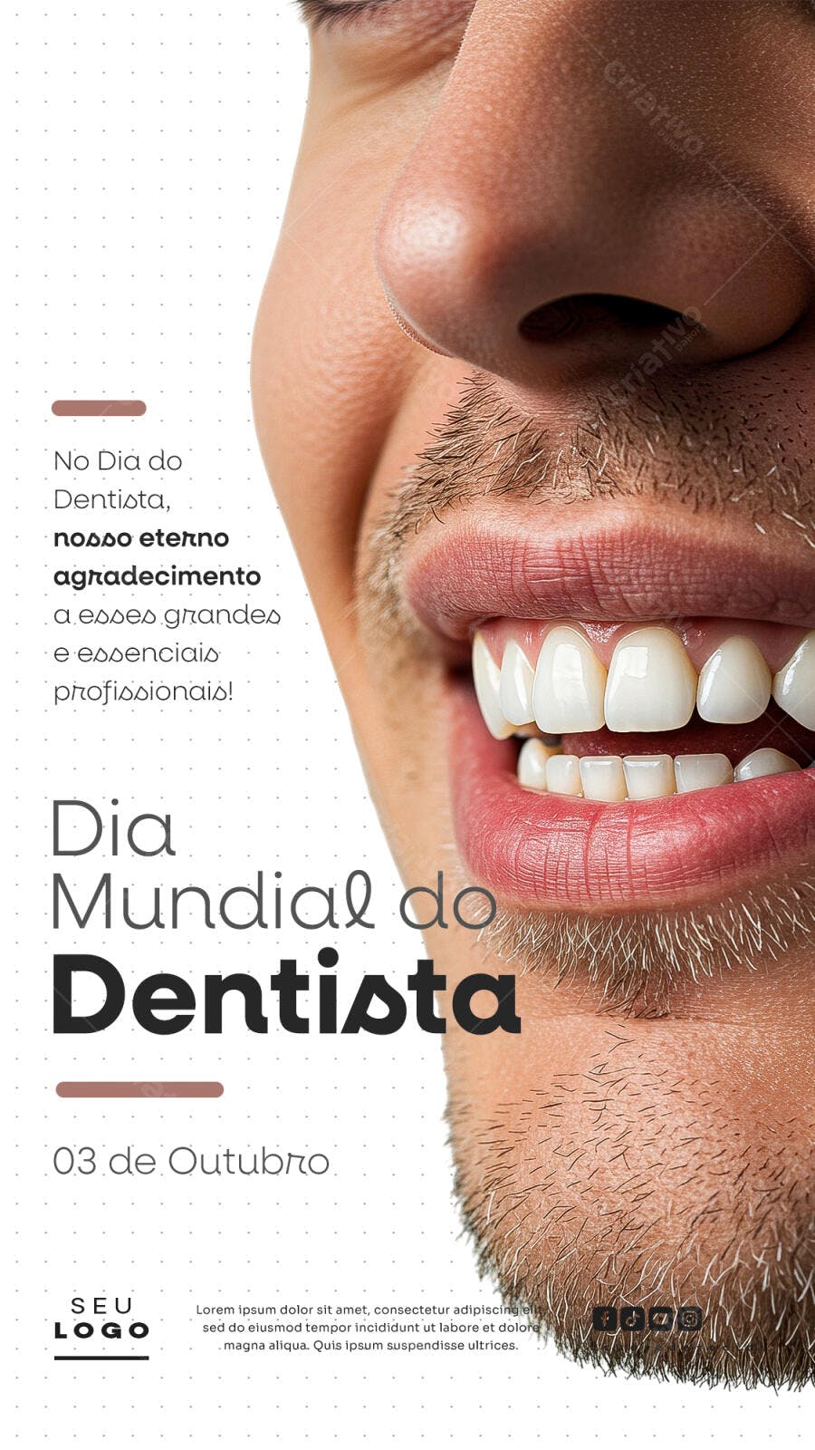 Flyer Dia Mundial do Dentista PSD Editável