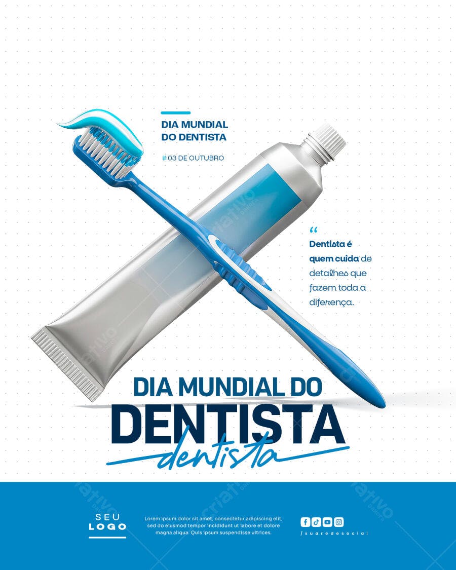 Flyer Dia Mundial do Dentista 03 de Outubro PSD Editável