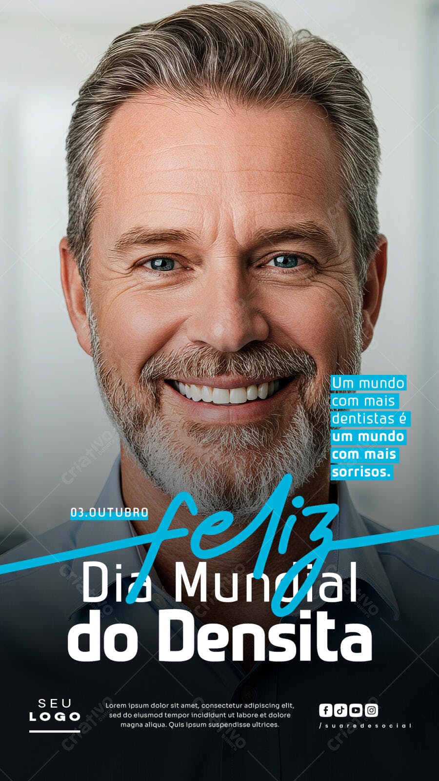 Flyer Dia Mundial do Dentista PSD Editável