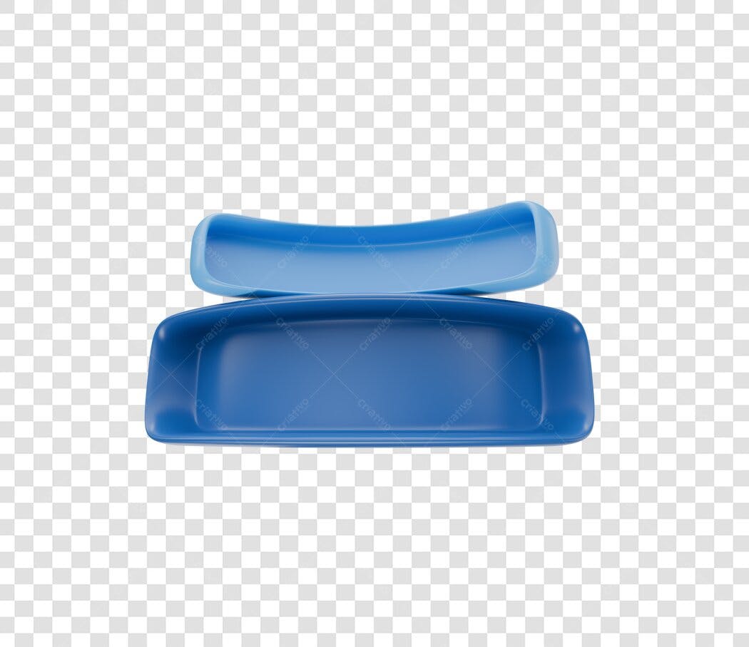 Elemento 3D azul moderno abstrato PNG com fundo transparente