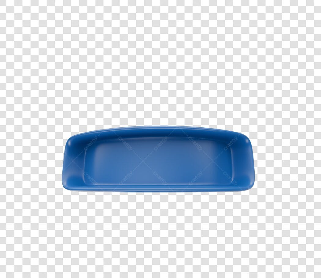 Elemento de design 3D azul retangular com fundo transparente PNG