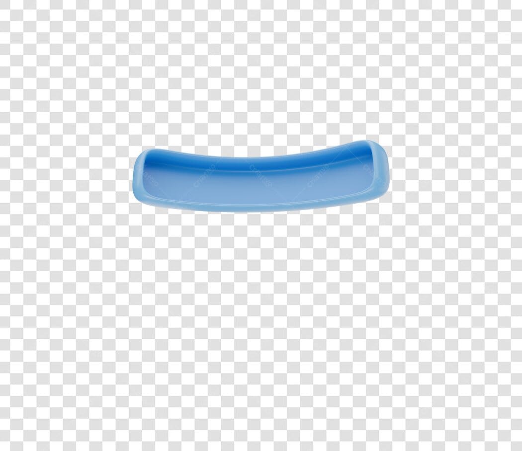 Elemento de design 3D azul curvo brilhante PNG com fundo transparente