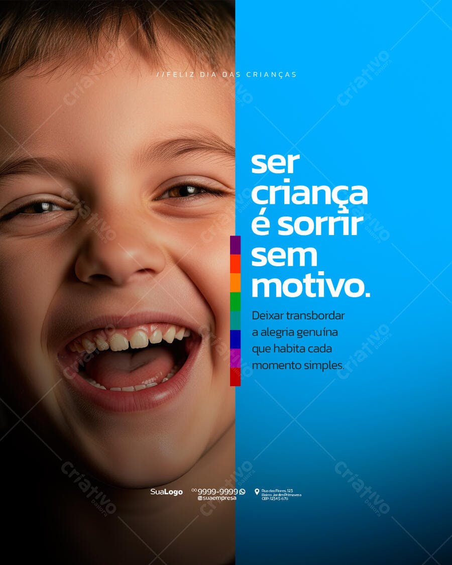 Flyer Dia das Crianças Menino Sorridente PSD Editável