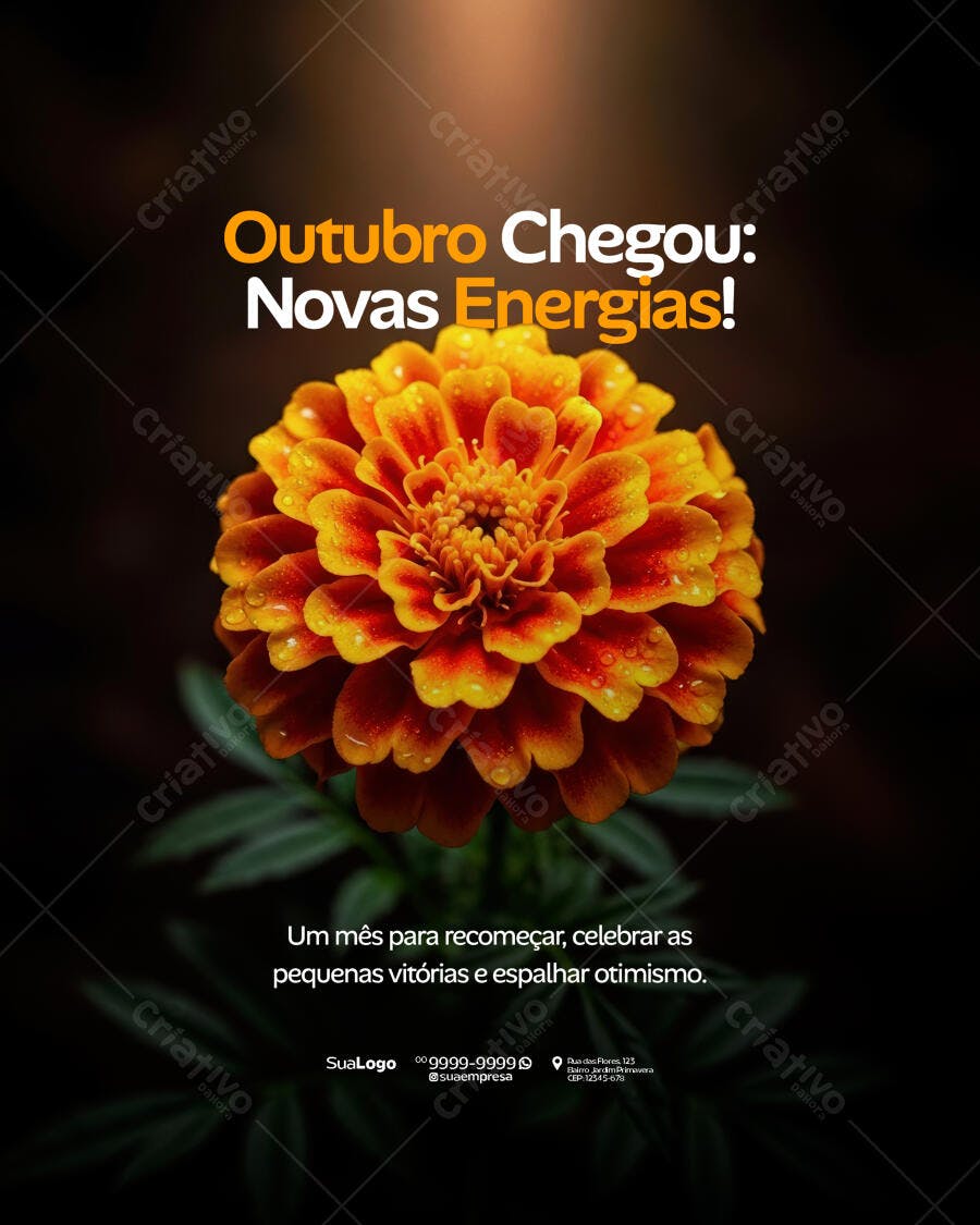 Flyer para Outubro Novas Energias PSD Editável