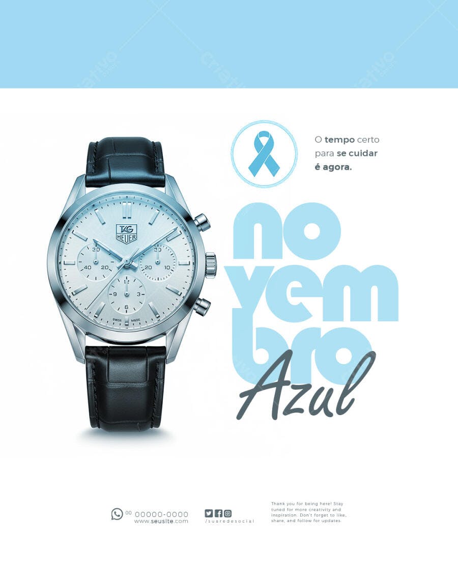 Post para Redes Sociais Novembro Azul Conscientização PSD Editável