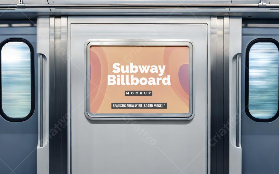 Mockup Realista de Painel Publicitário de Metrô Moderno para Anúncios Urbanos