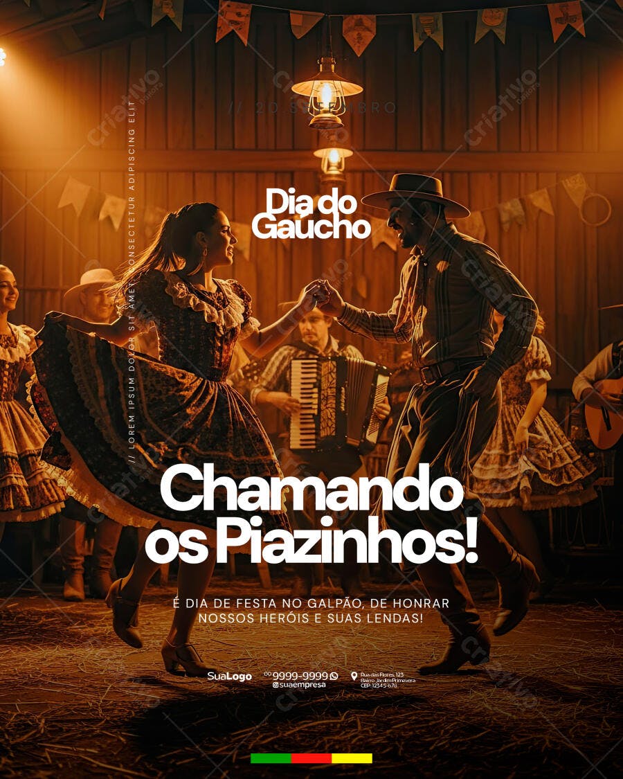 Flyer para o Dia do Gaúcho PSD Editável