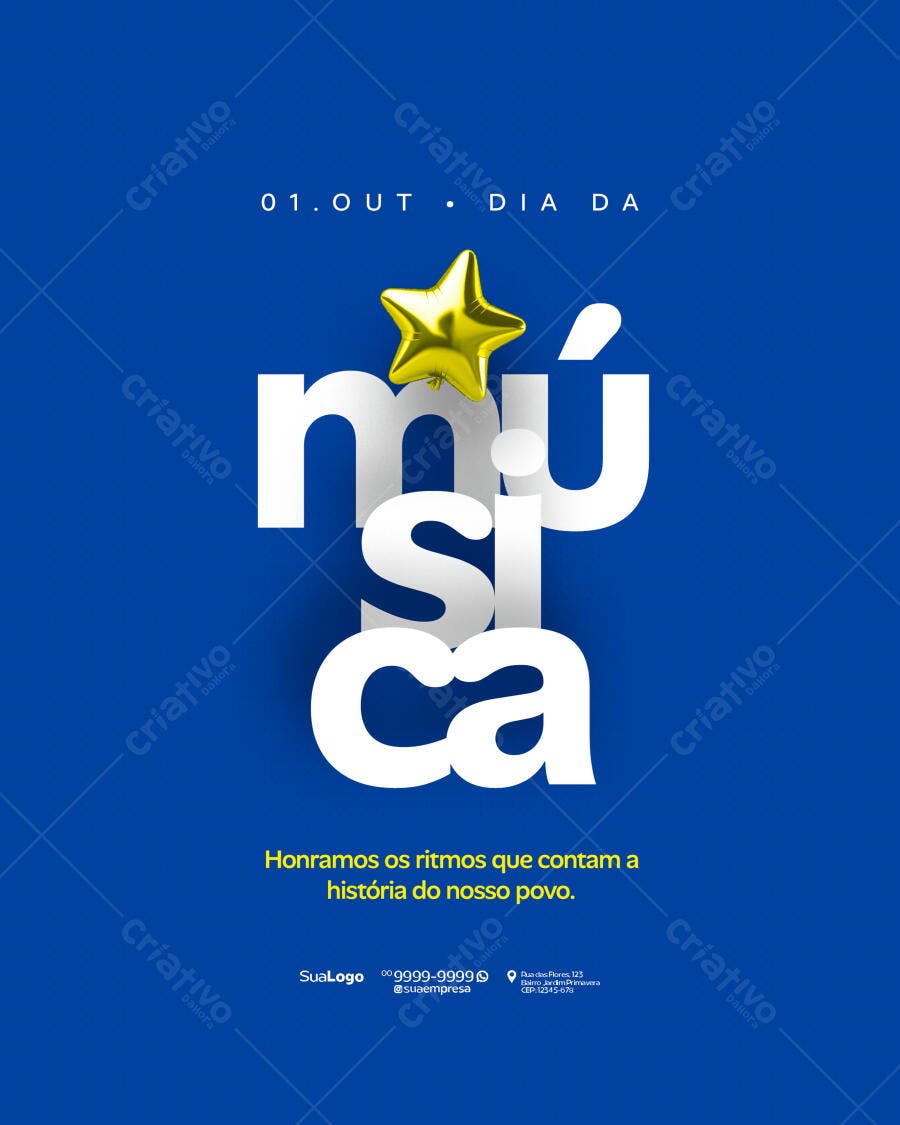 Flyer para Dia da Música PSD Editável