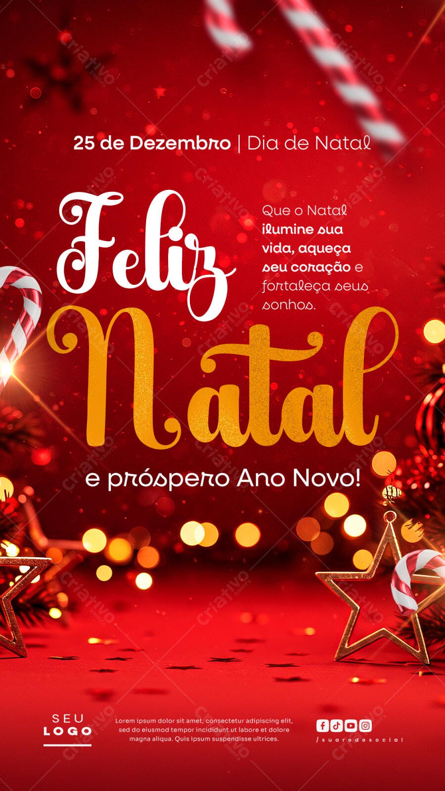 Flyer de Natal e Ano Novo PSD Editável