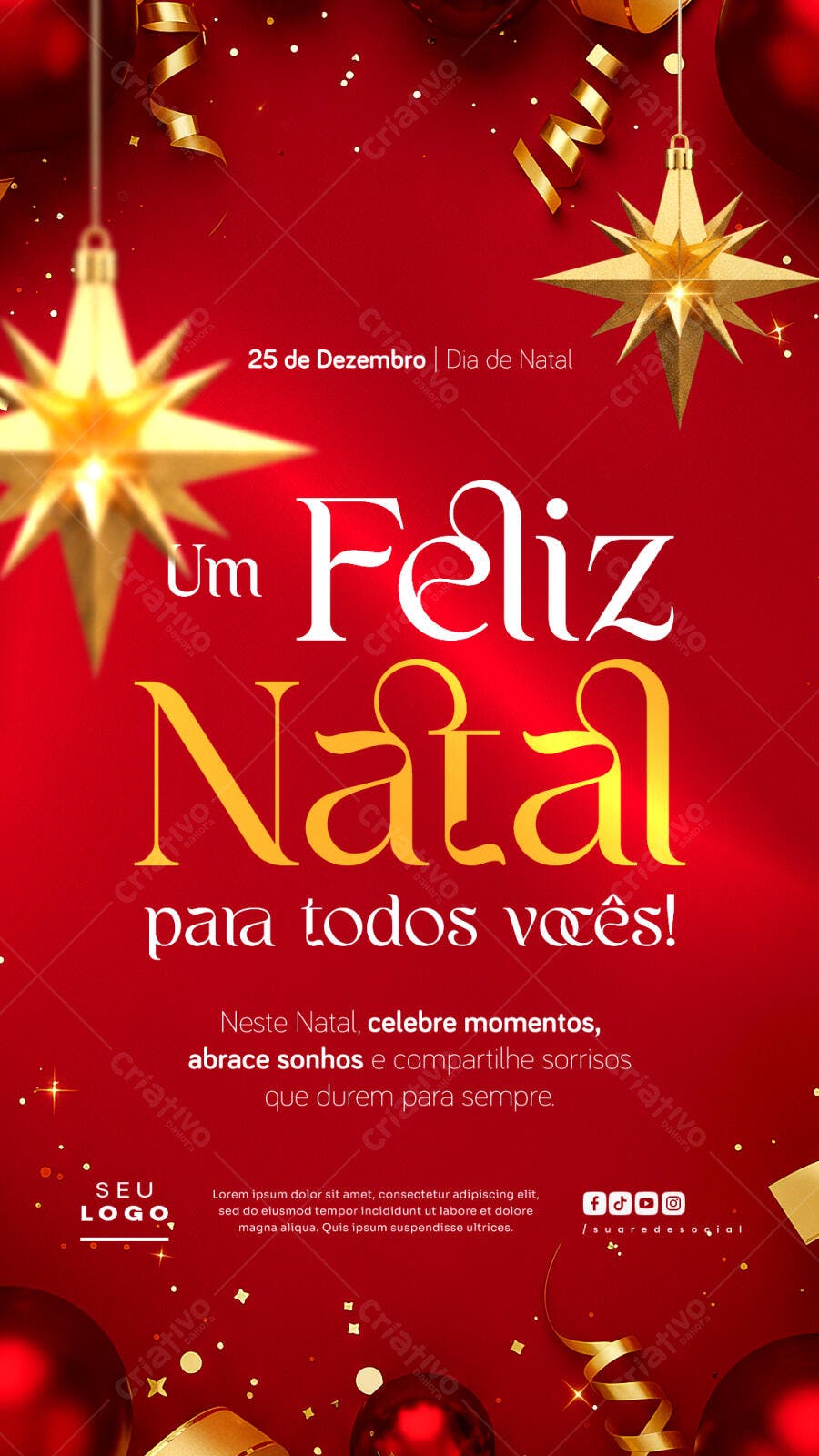 Post de Natal para 25 de Dezembro PSD Editável