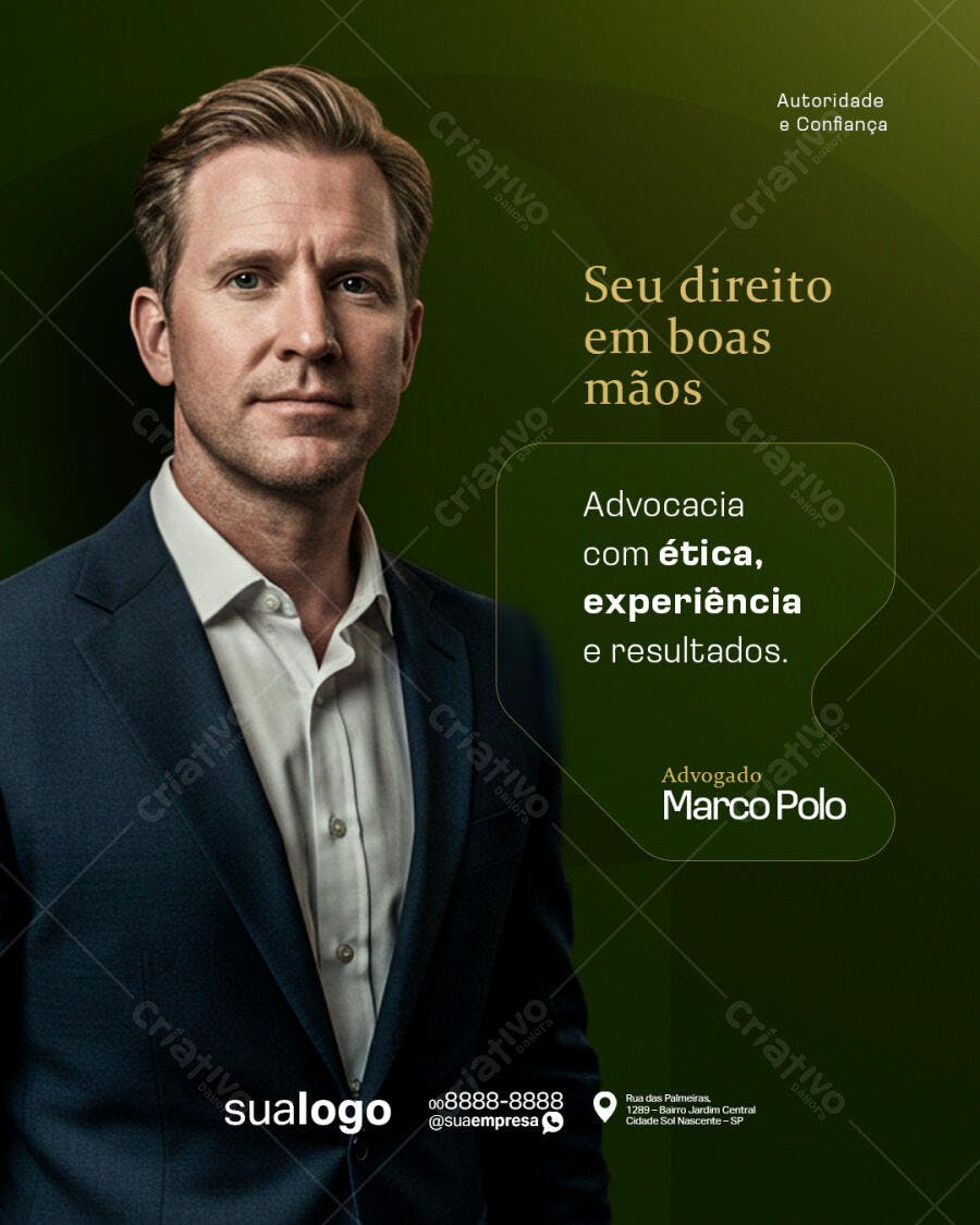 Flyer para Advocacia com Ética e Experiência PSD Editável