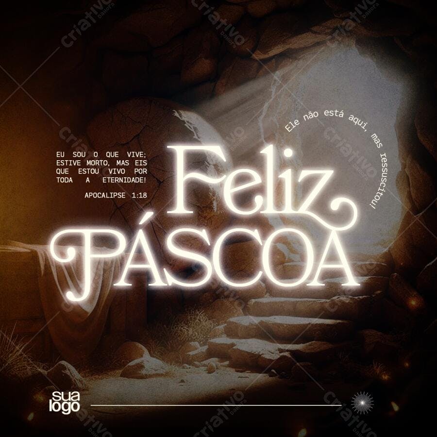 Flyer Feliz Páscoa Ressurreição PSD Editável