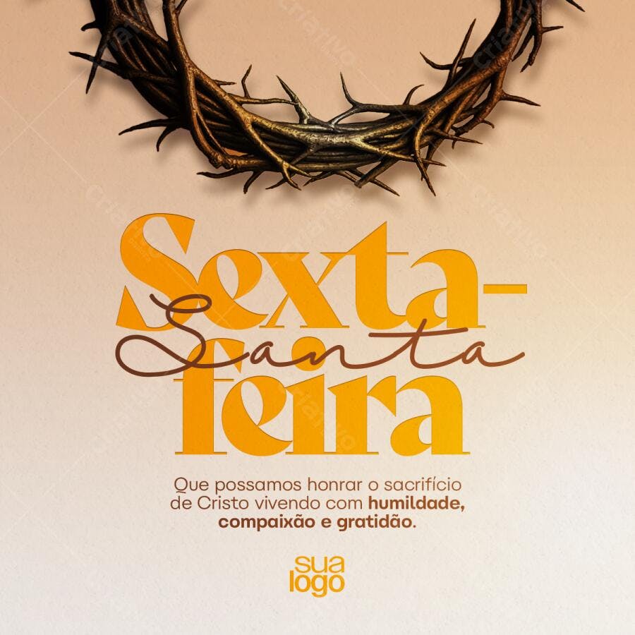 Post para Sexta-Feira Santa PSD Editável