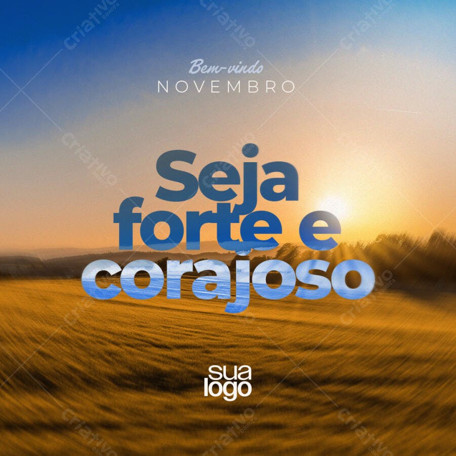 Post Motivacional Bem-vindo Novembro PSD Editável
