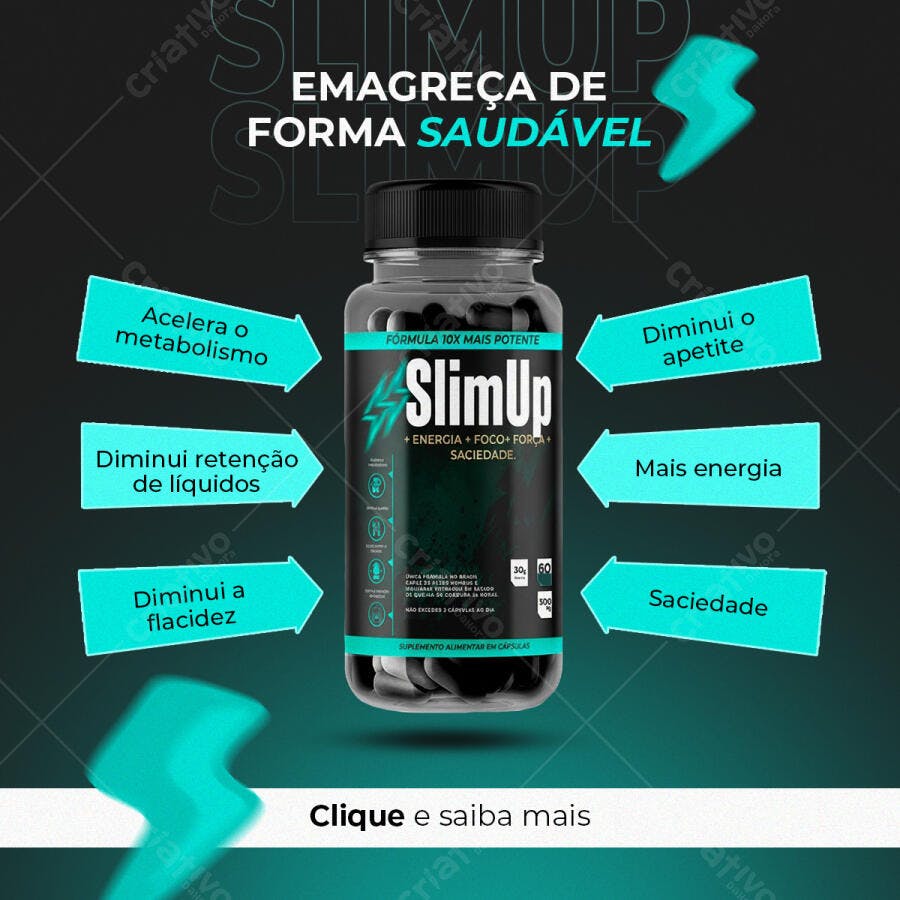 Post para Suplemento SlimUp Emagreça de Forma Saudável PSD Editável